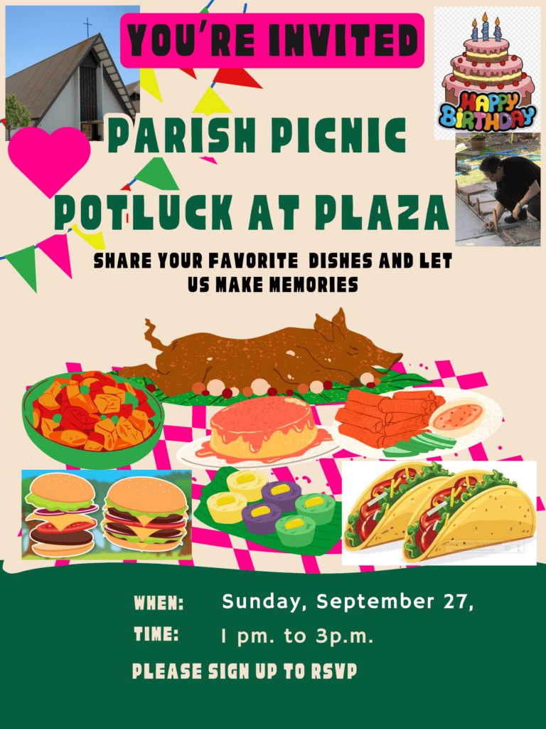 Beige and Green Colorful Potluck Party Invitation Poster (2)